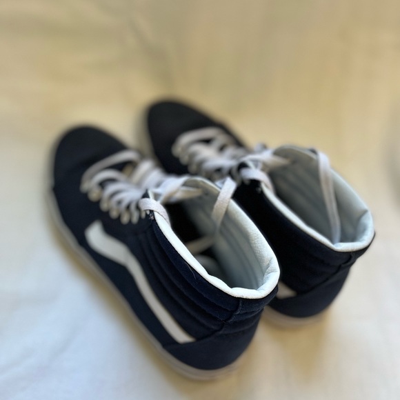 Vans Old Skool High Tops Men 8.5 Women 10 Navy Blue - Picture 4 of 5